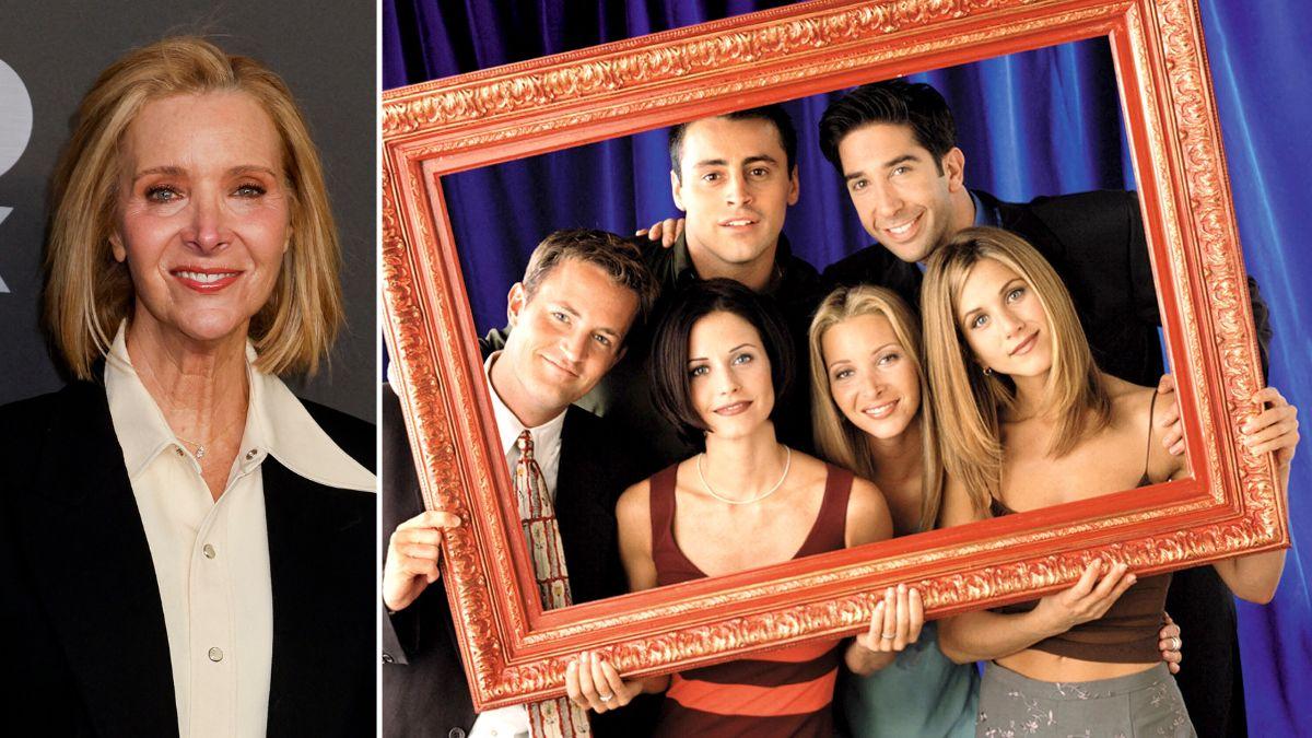 Photo of Lisa Kudrow and 'Friends' cast members.