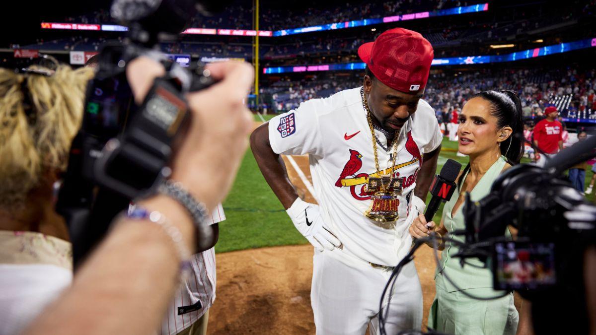 Image of Lauren Shehadi caught up with newly crowned Home Run Derby champion Jordan Walker moments after his dramatic victory.