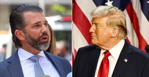 Photo of Donald Trump Jr.; picture of Donald Trump.