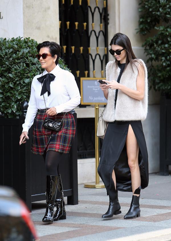 Kris and Kendall Jenner back to lunch, Paris