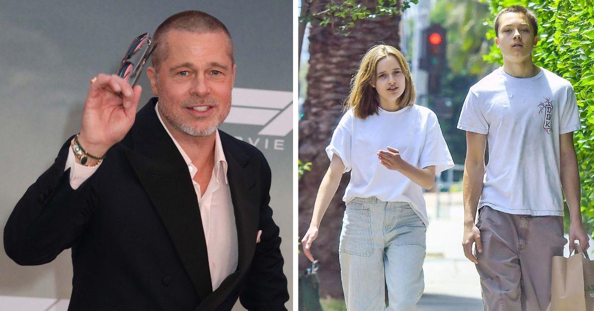 Photo of Brad Pitt, Vivienne and Knox Jolie-Pitt