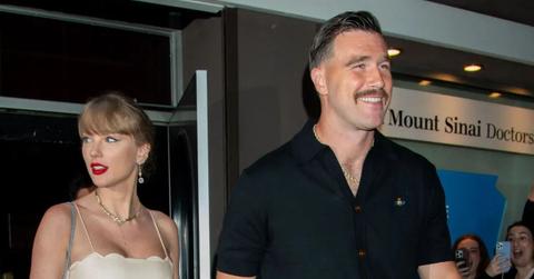 Image of Body language analyst Darren Stanton told 'Covers' that Travis Kelce looked 'hypervigilant' and 'protective' as he and Taylor Swift arrived at the Ambassadors Clubhouse in New York.