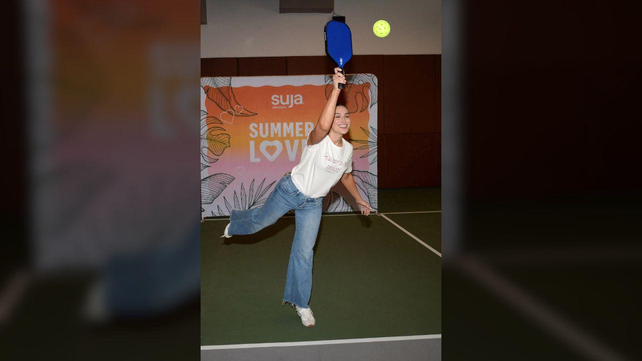 image of The starlet played some pickleball at the event.