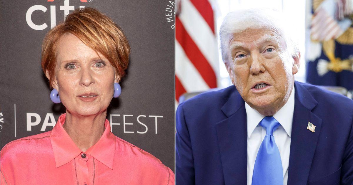 Composite photo of Cynthia Nixon and Donald Trump