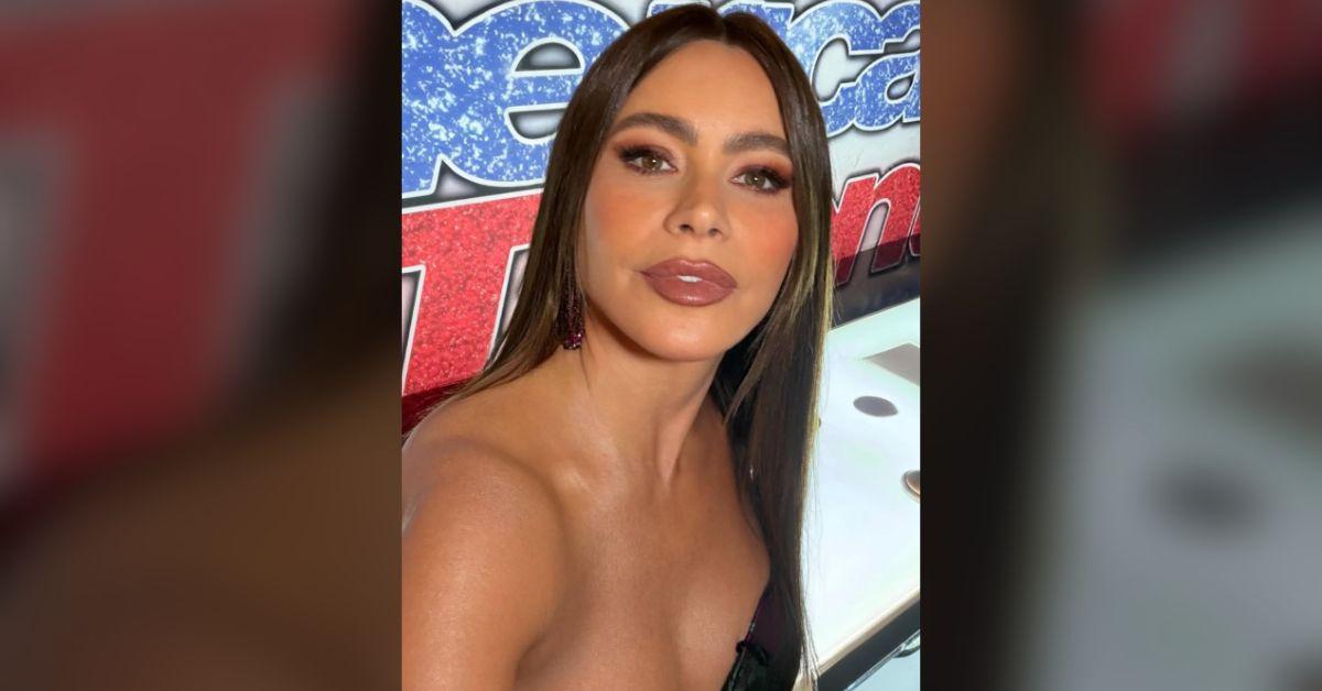 Image of Sofía Vergara nearly exposed her chest in a racy dress.