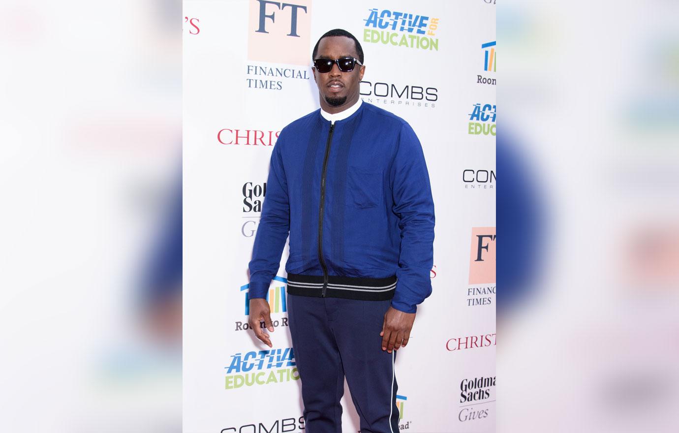 Diddy Wearing A Royal Blue Sweater