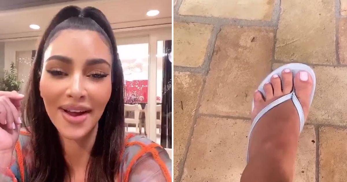 image of Kim Kardashian has also been accused of having six toes in past photos.