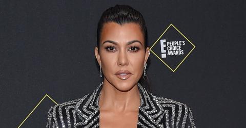 Kourtney Kardashian Wearing a Striped Suit on The Red Carpet