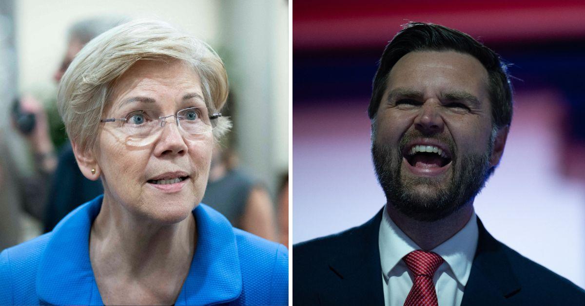 Composite photo of Elizabeth Warren and J.D. Vance