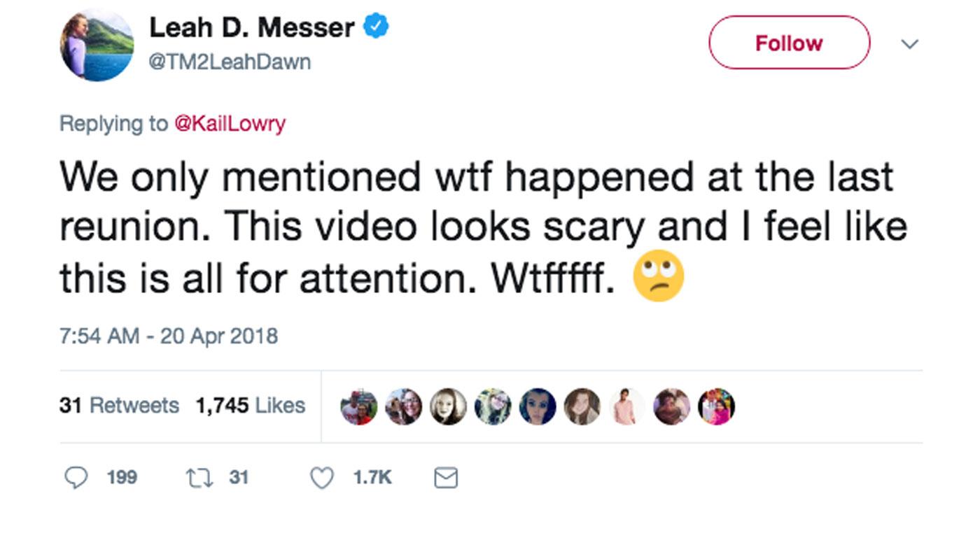 kailyn lowry leah messer clap back jenelle evans defends david eason 06