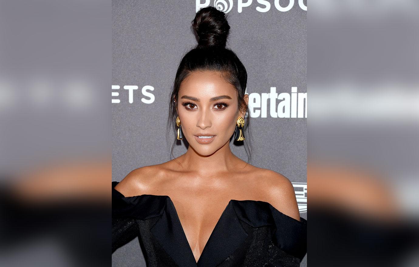 Shay Mitchell Black Dress Gives Birth Baby Girl