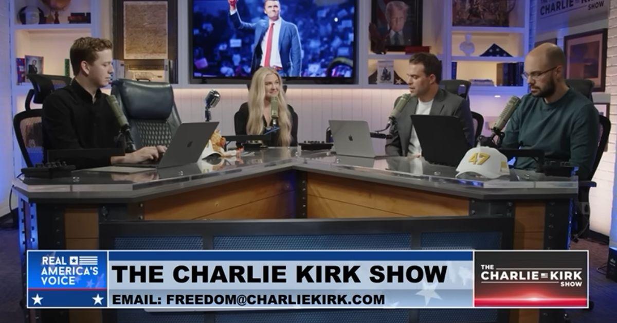 image of Erika Kirk appeared on 'The Charlie Kirk Show' following his death. 