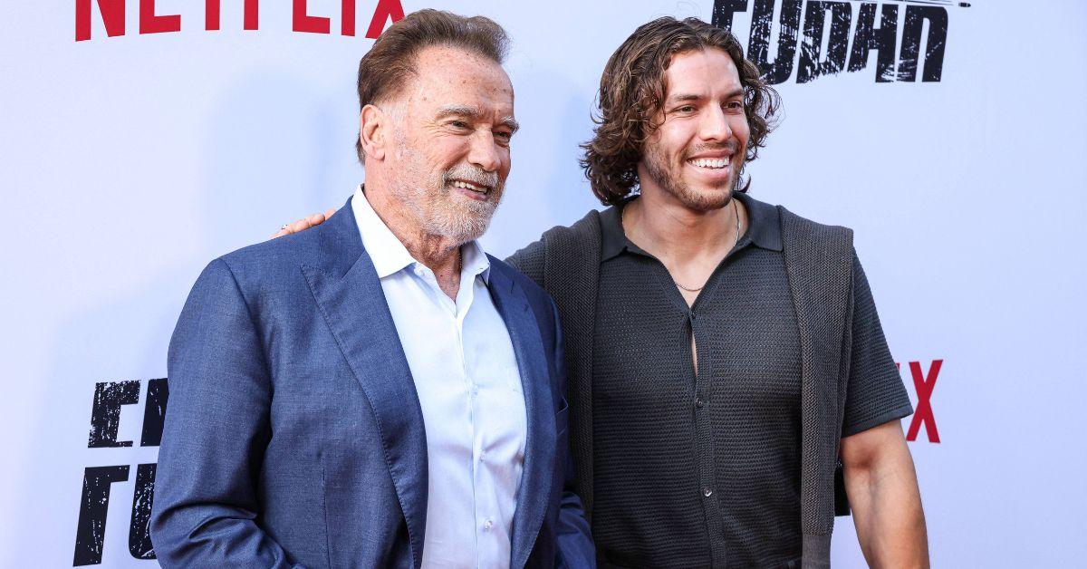 Photo of Joseph Baena and Arnold Schwarzenegger