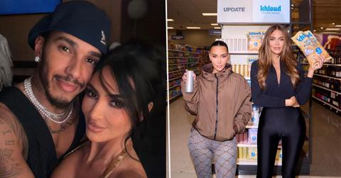 split of Kim Kardashian, Lewis Hamilton and Khloé Kardashian.