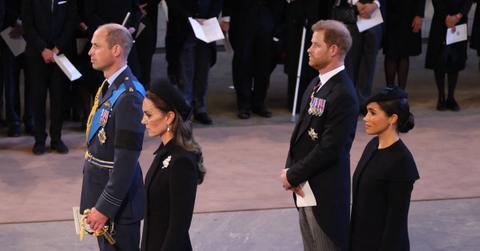 Meghan, Kate, William & Harry Reunite At Queen's Funeral Procession