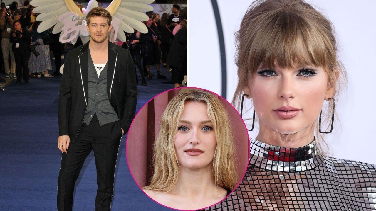 Split Images of Joe Alwyn, Taylor Swift, and Sarah Pidgeon