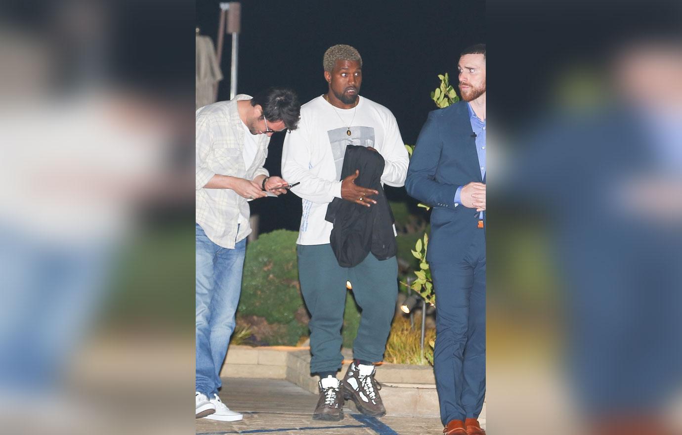 Guys Night Out! Kanye West grabs dinner with his crew