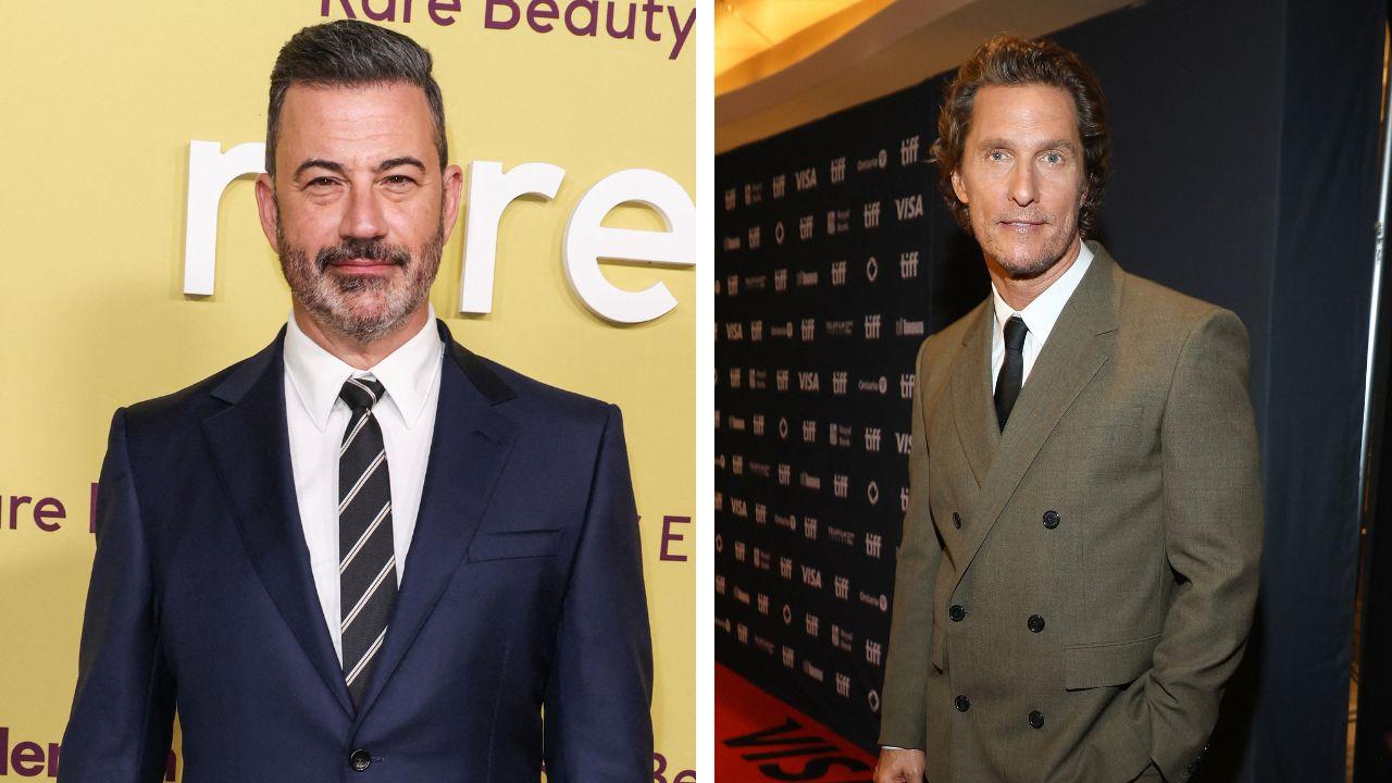 Image of Matthew McConaughey was standing at a urinal when he offered Jimmy Kimmel a hug.