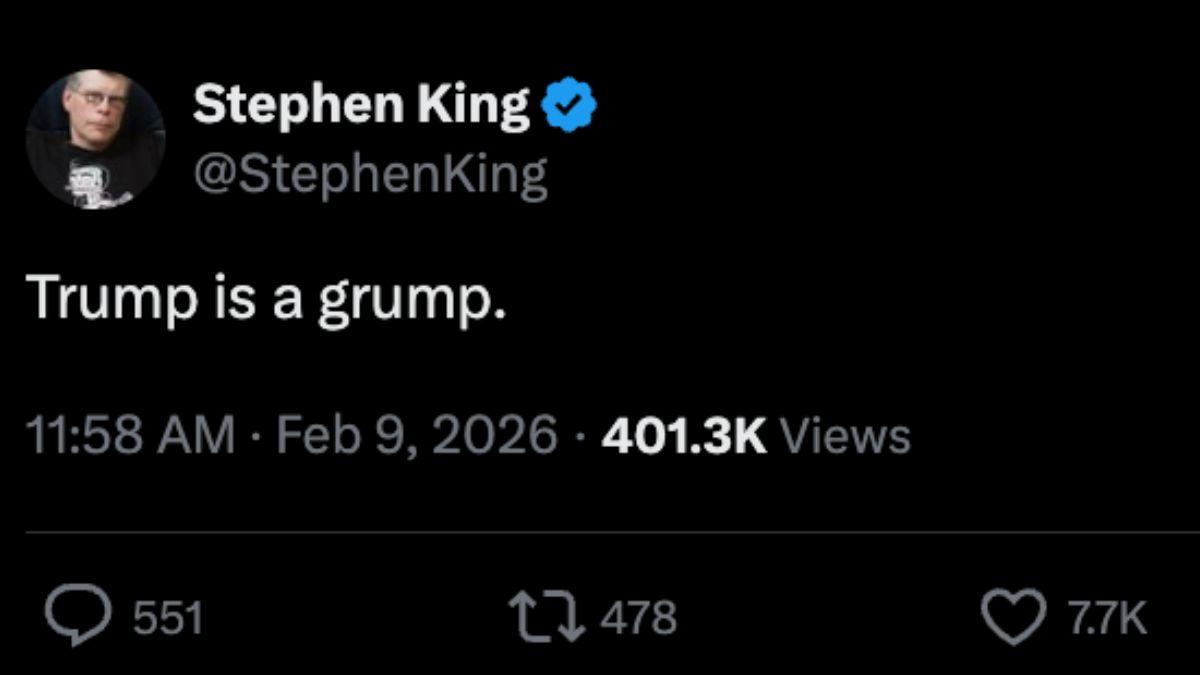 donald trump blasted stephen king presidents day message brainless