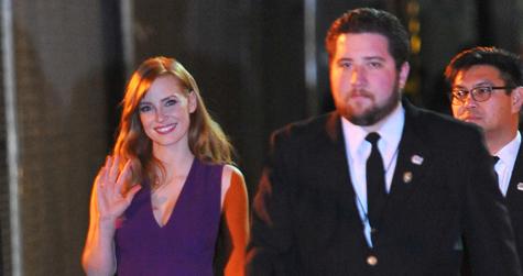 Jessica Chastain arrives for a taping of ‘Jimmy Kimmel Live’ in Hollywood