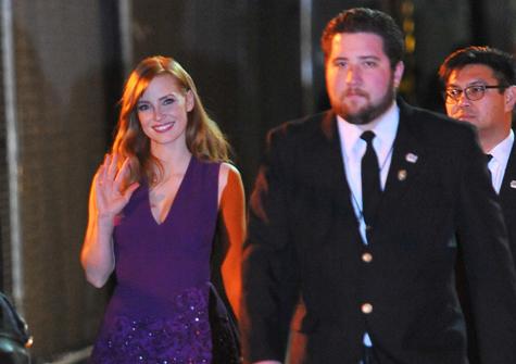 Jessica Chastain arrives for a taping of ‘Jimmy Kimmel Live’ in Hollywood