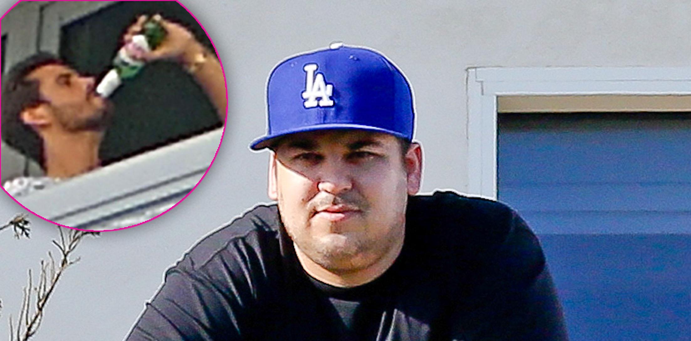 *EXCLUSIVE* An Overweight Rob Kardashian resurfaces in Malibu
