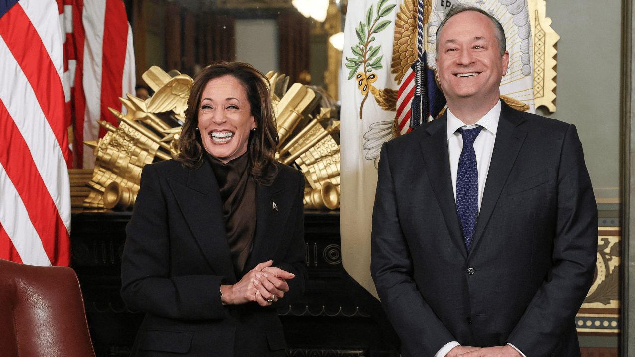 Image of Doug Emhoff celebrated Kamala Harris with a heartfelt birthday selfie.