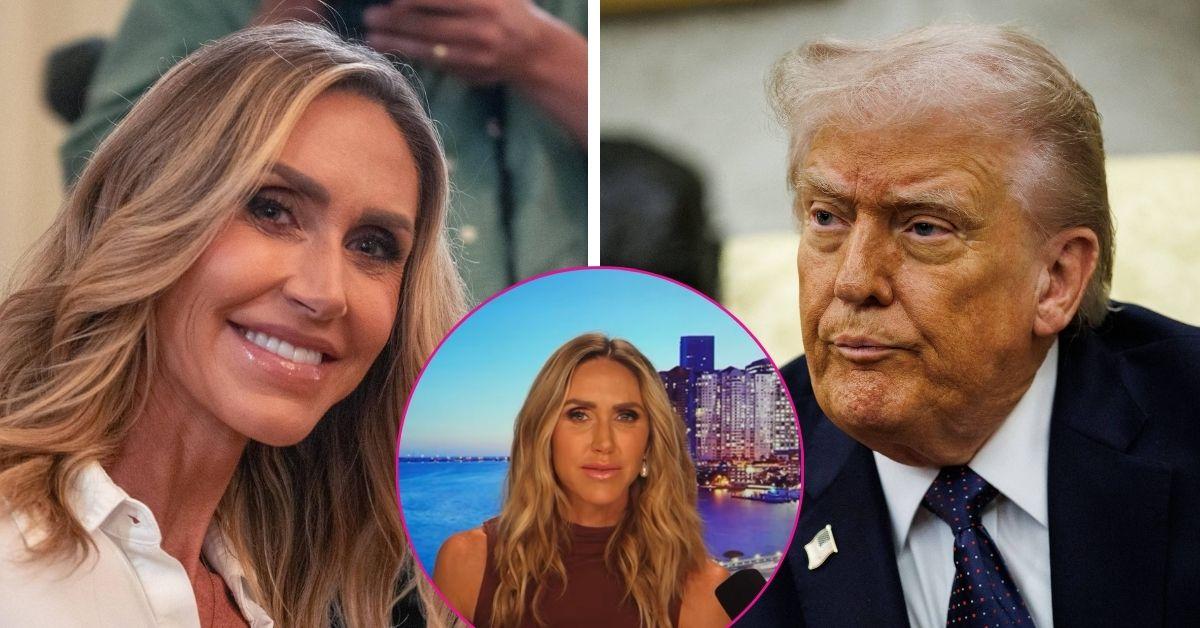 split photo of Lara & Donald Trump