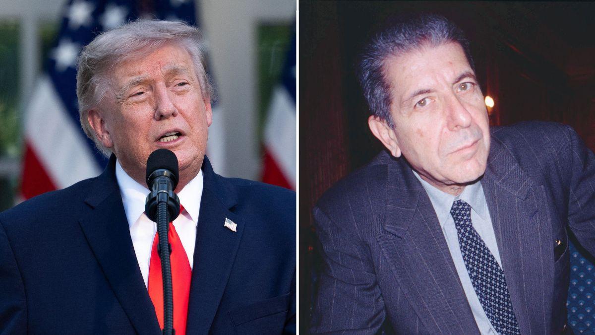 Photo of Donald Trump and the late Leonard Cohen.