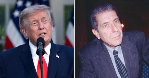 Photo of Donald Trump and the late Leonard Cohen.