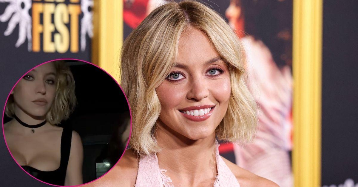 sydney sweeney black dress photos