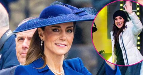 image and inset of meghan markle and Kate middleton