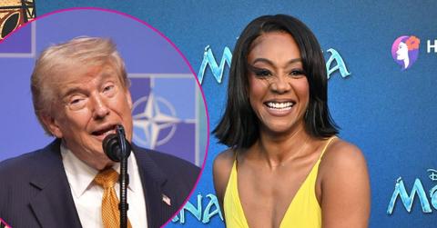 Composite photo of Tiffany Haddish and Donald Trump.