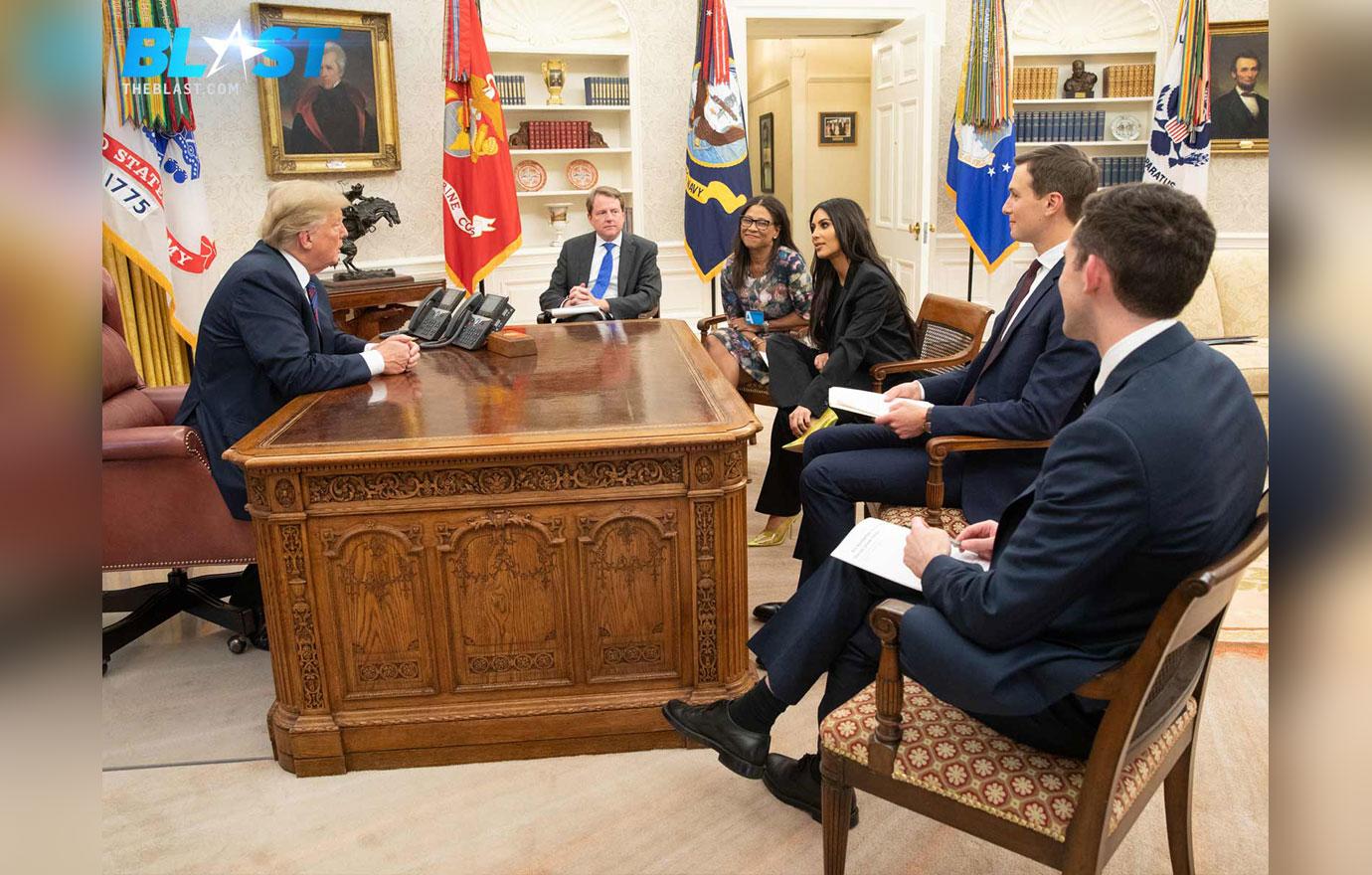 EXCLUSIVE: Kim Kardashian Leans In to Address Donald Trump During White House Meeting