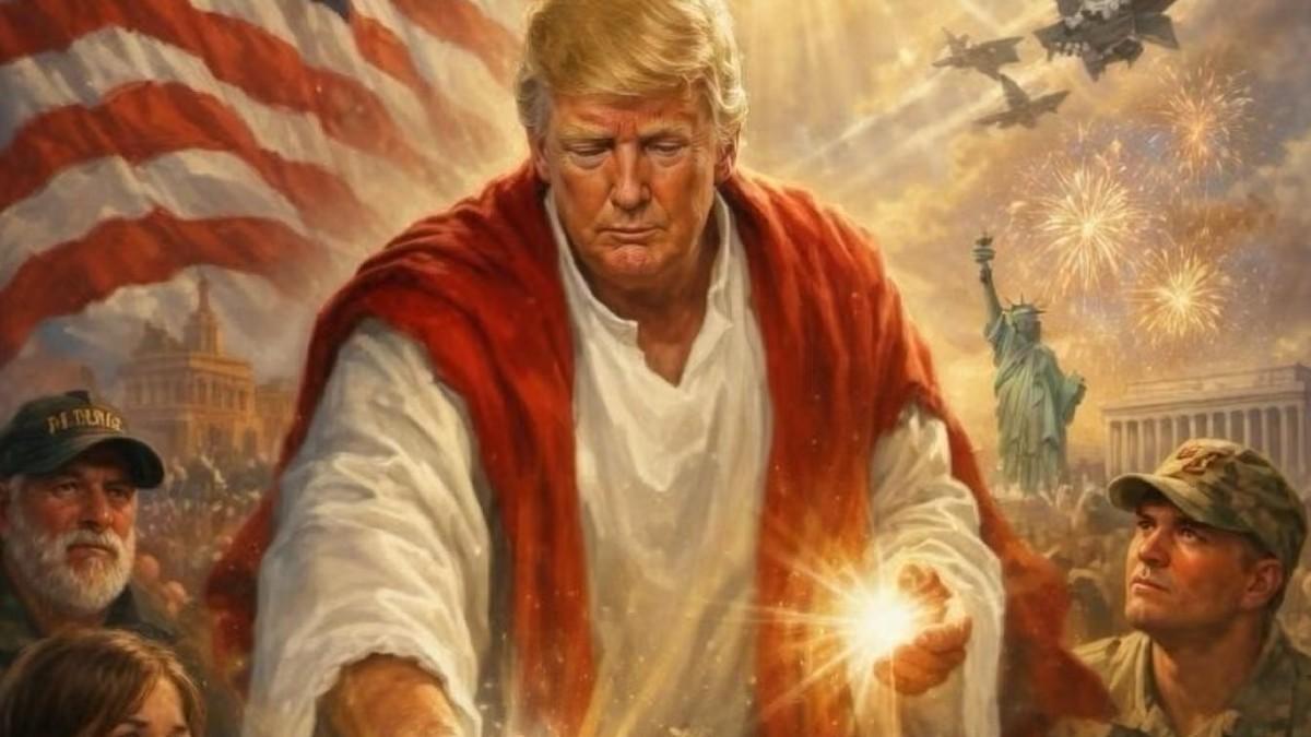 Image of The AI-Generated image depicted Donald Trump as a Jesus-like figure.