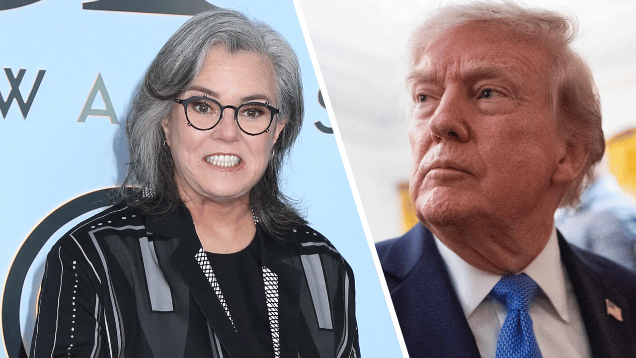 Composite photo of Rosie O'Donnell and Donald Trump