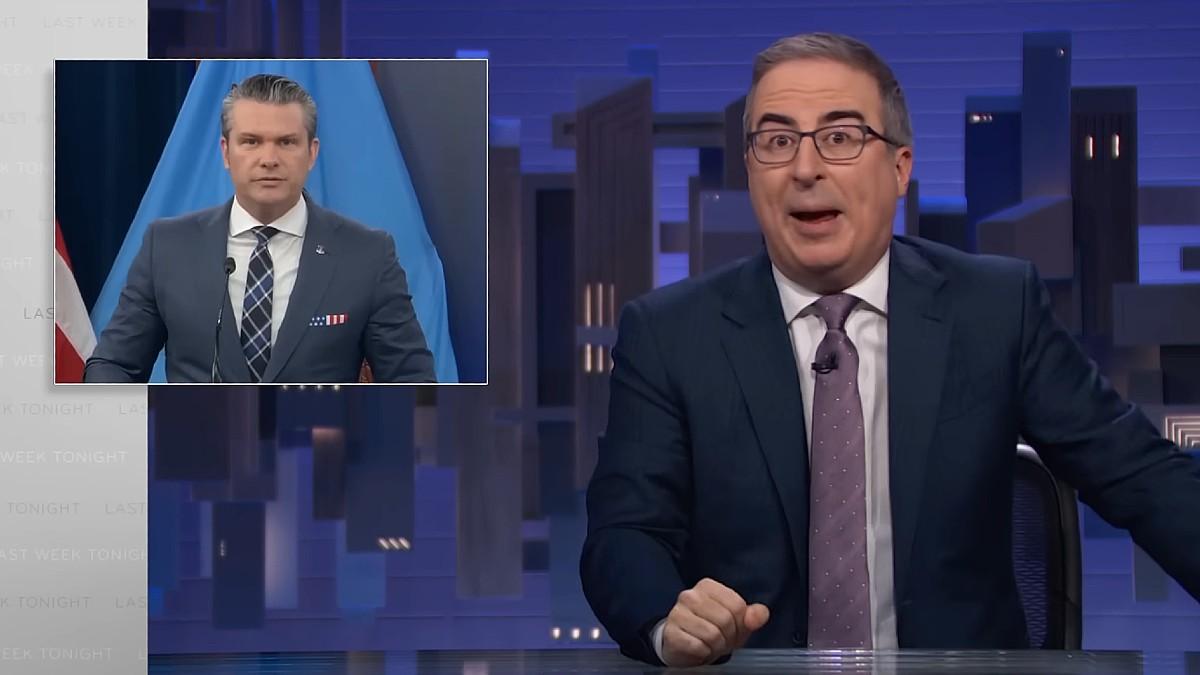 split of John Oliver and Pete Hegseth. 