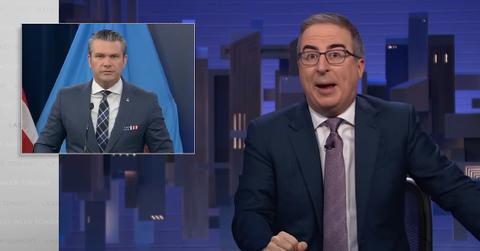 split of John Oliver and Pete Hegseth.