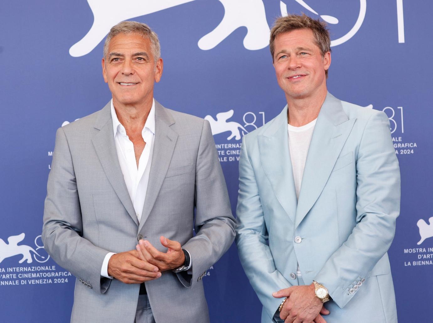 brad pitt proud show off girlfriend ines de ramon venice film festival