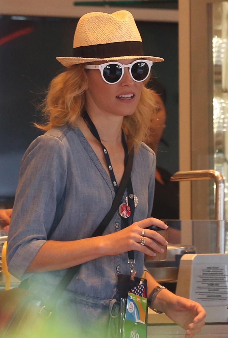 *EXCLUSIVE* Elizabeth Banks gets her caffeine fix before heading to the Olympics