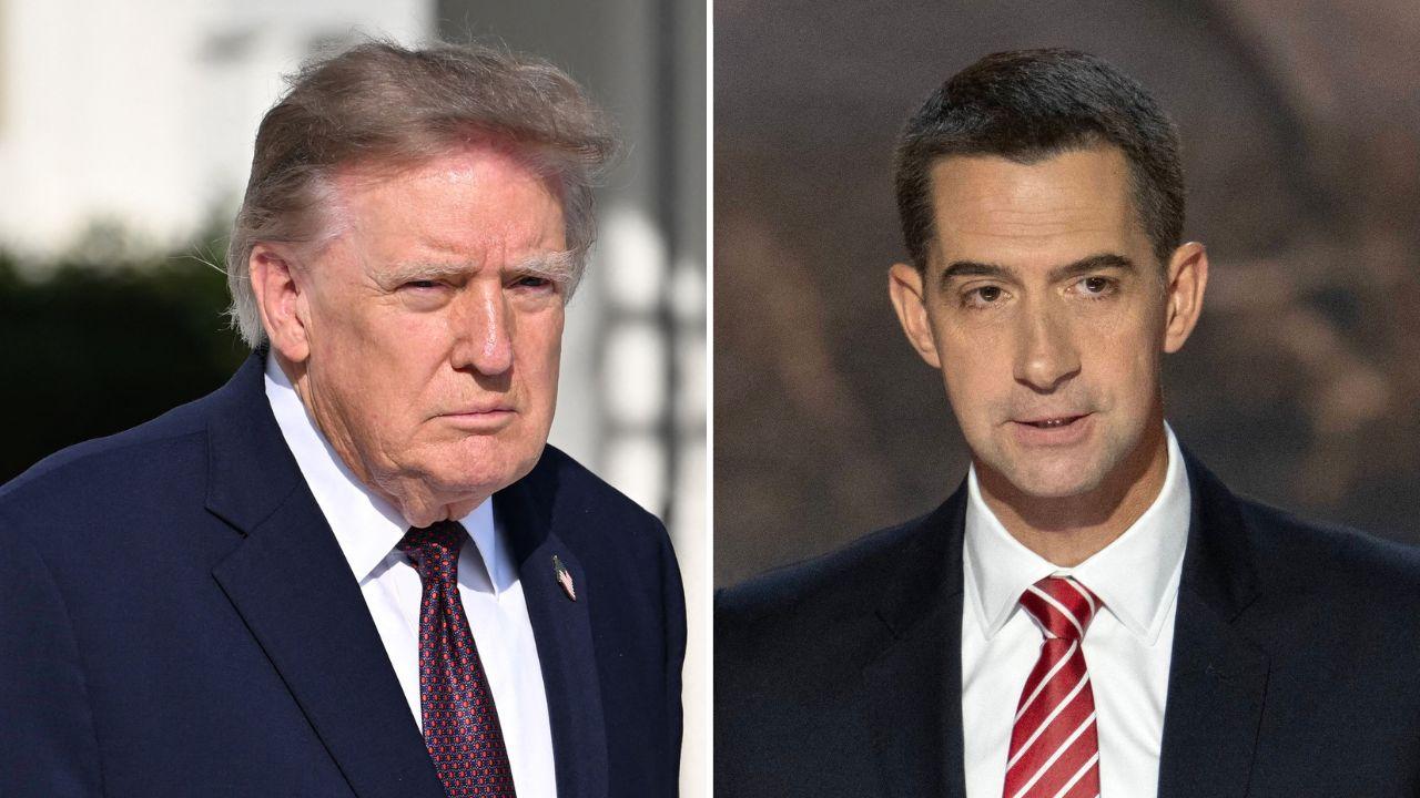Photo of Donald Trump and Tom Cotton.