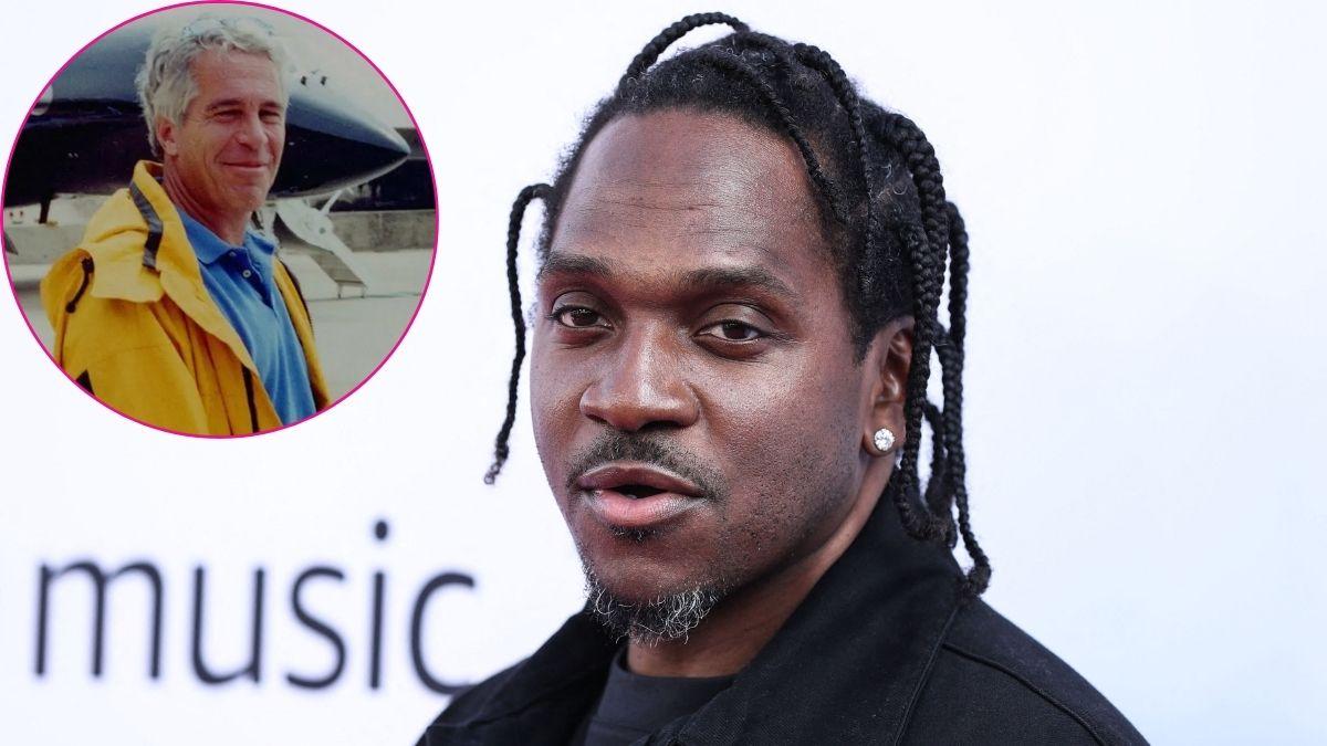 composite photo of pusha t and jeffrey epstein