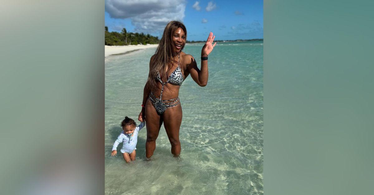 serena williams stuns in bikini with daughter adira