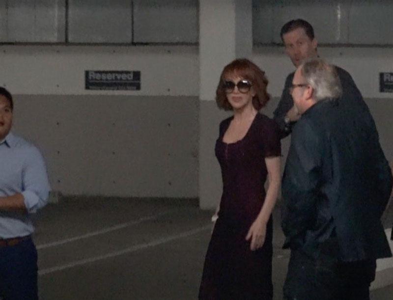 Kathy Griffin arrives to her press conference in LA.