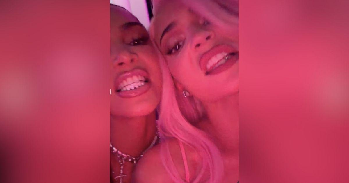 image of The sisters rocked matching pink and blush looks.