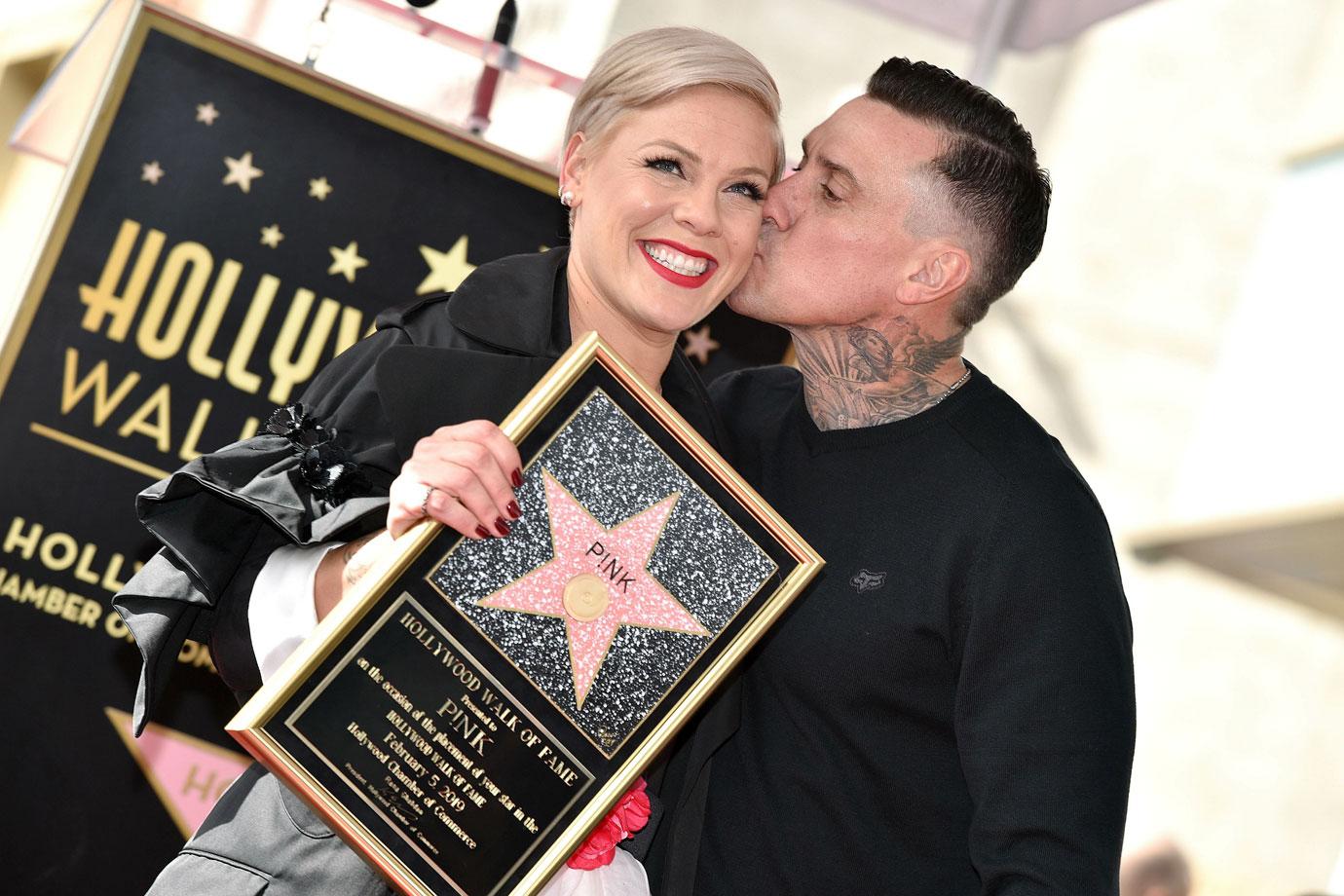 Pink And Carey Hart Kissing