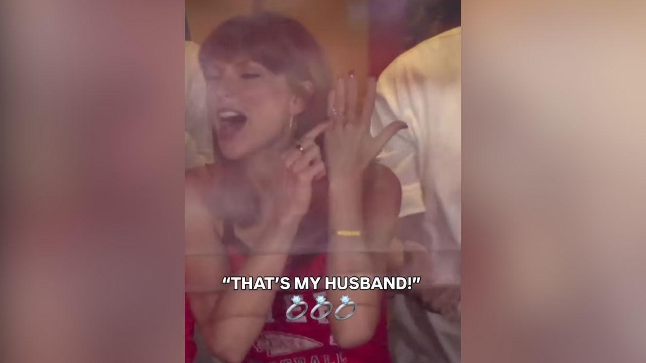 image of Taylor Swift celebrated after Travis Kelce scored his first touchdown of the 2026 season.