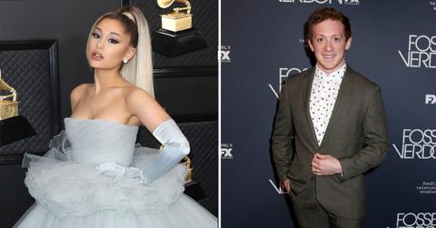 ariana grande supports boyfriend ethan slater final spamalot show holding hands