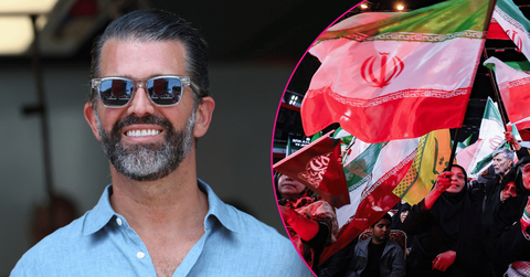 Composite photo of Donald Trump Jr. and Iran flag.