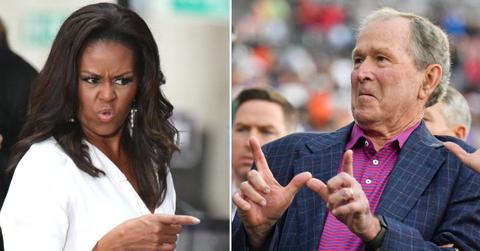 split of Michelle Obama, George Bush.